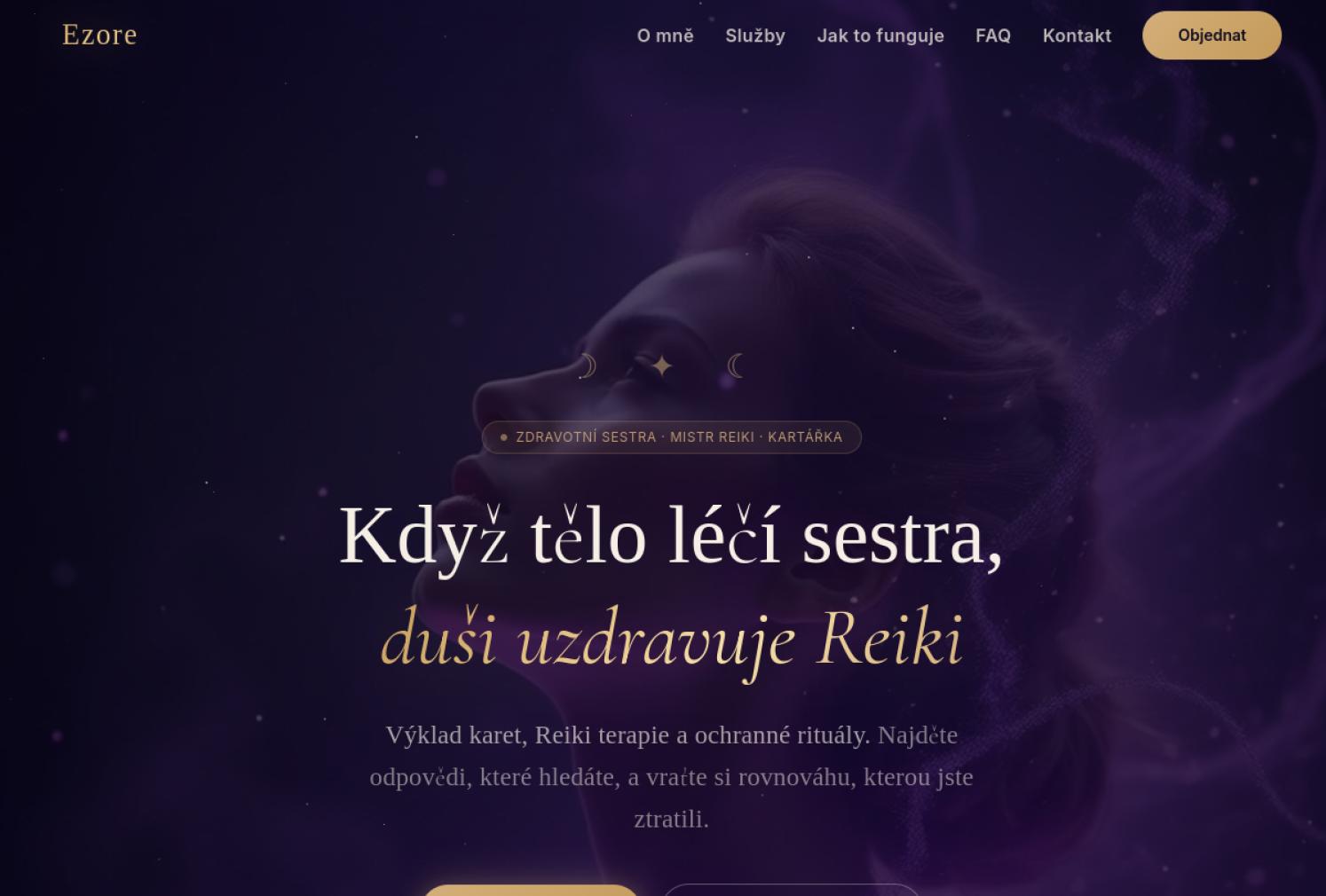 Web reikiterapeut.cz — Kristýna Ezore